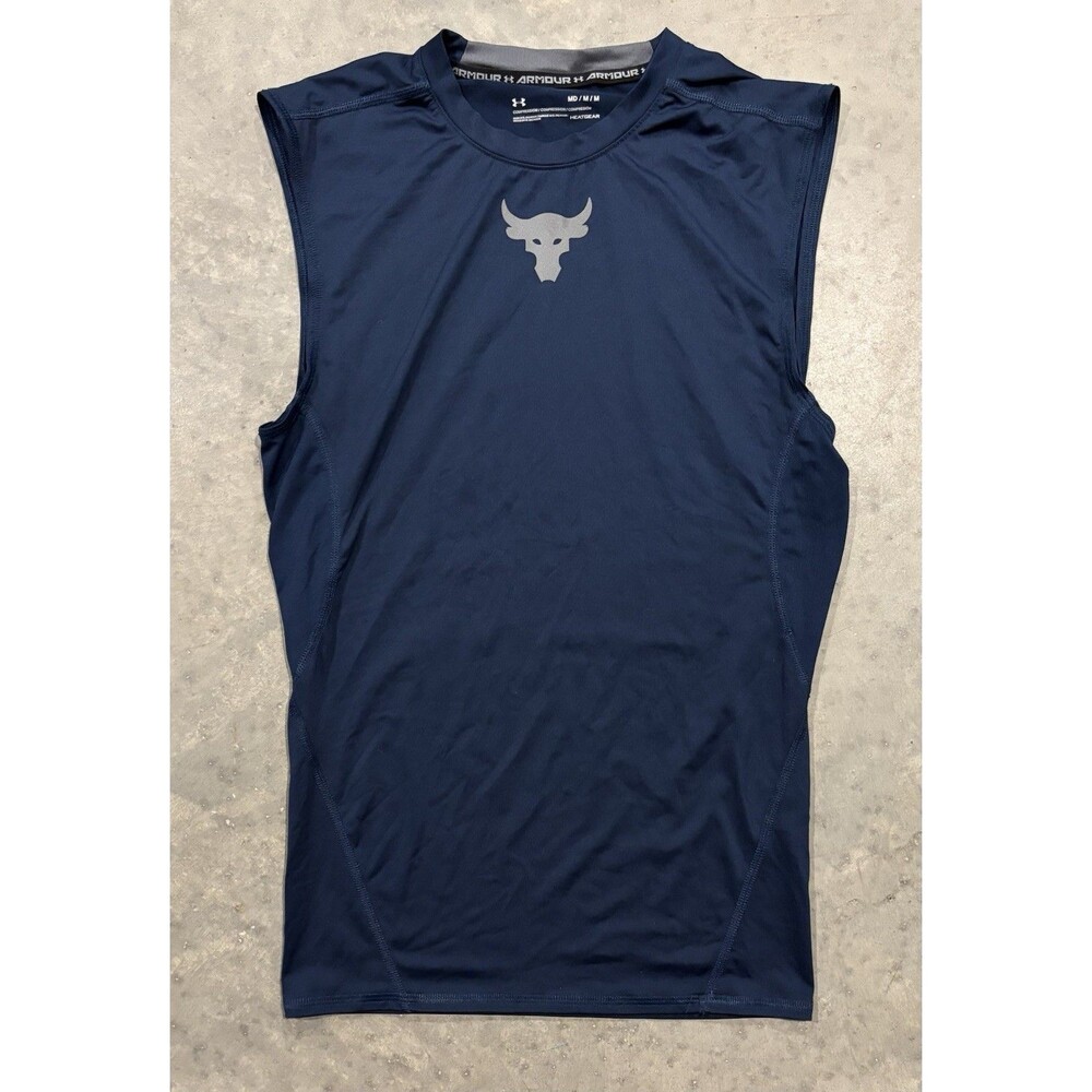 Under Armour Mens Project Rock Heatgear Compression Sleeveless Shirt Medium M